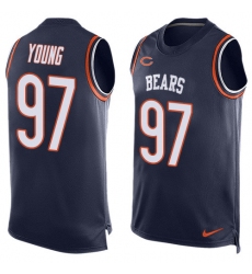 Men's Nike Chicago Bears #97 Willie Young Limited Navy Blue Player Name & Number Tank Top NFL Jersey