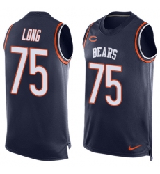 Men's Nike Chicago Bears #75 Kyle Long Limited Navy Blue Player Name & Number Tank Top NFL Jersey