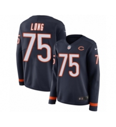 Women's Nike Chicago Bears #75 Kyle Long Limited Navy Blue Therma Long Sleeve NFL Jersey