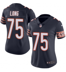 Women's Nike Chicago Bears #75 Kyle Long Navy Blue Team Color Vapor Untouchable Limited Player NFL Jersey