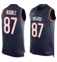 Men's Nike Chicago Bears #87 Tom Waddle Limited Navy Blue Player Name & Number Tank Top NFL Jersey