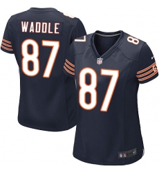 Women's Nike Chicago Bears #87 Tom Waddle Game Navy Blue Team Color NFL Jersey