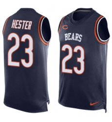 Men's Nike Chicago Bears #23 Devin Hester Limited Navy Blue Player Name & Number Tank Top NFL Jersey