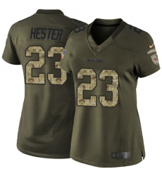 Women's Nike Chicago Bears #23 Devin Hester Elite Green Salute to Service NFL Jersey