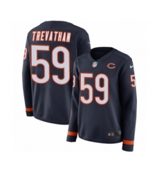Women's Nike Chicago Bears #59 Danny Trevathan Limited Navy Blue Therma Long Sleeve NFL Jersey
