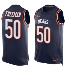 Men's Nike Chicago Bears #50 Jerrell Freeman Limited Navy Blue Player Name & Number Tank Top NFL Jersey