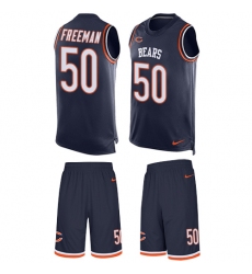 Men's Nike Chicago Bears #50 Jerrell Freeman Limited Navy Blue Tank Top Suit NFL Jersey