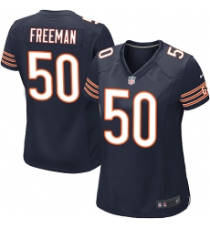 Women's Nike Chicago Bears #50 Jerrell Freeman Game Navy Blue Team Color NFL Jersey