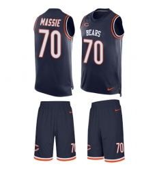 Men's Nike Chicago Bears #70 Bobby Massie Limited Navy Blue Tank Top Suit NFL Jersey