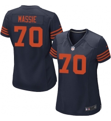 Women's Nike Chicago Bears #70 Bobby Massie Game Navy Blue Alternate NFL Jersey