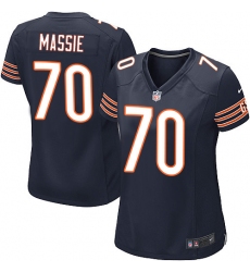 Women's Nike Chicago Bears #70 Bobby Massie Game Navy Blue Team Color NFL Jersey