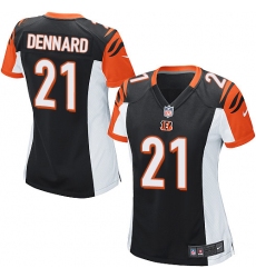 Women's Nike Cincinnati Bengals #21 Darqueze Dennard Game Black Team Color NFL Jersey