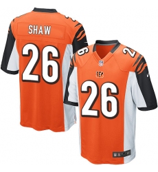 Men's Nike Cincinnati Bengals #26 Josh Shaw Game Orange Alternate NFL Jersey
