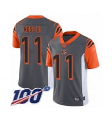 Youth Cincinnati Bengals #11 John Ross Limited Silver Inverted Legend 100th Season Football Jersey