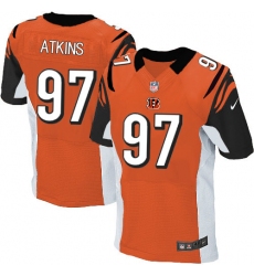 Men's Nike Cincinnati Bengals #97 Geno Atkins Elite Orange Alternate NFL Jersey