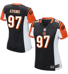 Women's Nike Cincinnati Bengals #97 Geno Atkins Game Black Team Color NFL Jersey