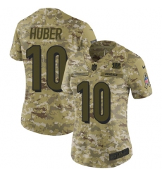 Women's Nike Cincinnati Bengals #10 Kevin Huber Limited Camo 2018 Salute to Service NFL Jersey