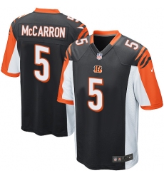 Men's Nike Cincinnati Bengals #5 AJ McCarron Game Black Team Color NFL Jersey
