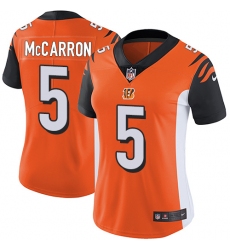 Women's Nike Cincinnati Bengals #5 AJ McCarron Elite Orange Alternate NFL Jersey
