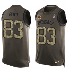 Men's Nike Cincinnati Bengals #83 Tyler Boyd Limited Green Salute to Service Tank Top NFL Jersey