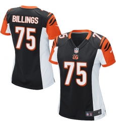 Women's Nike Cincinnati Bengals #75 Andrew Billings Game Black Team Color NFL Jersey