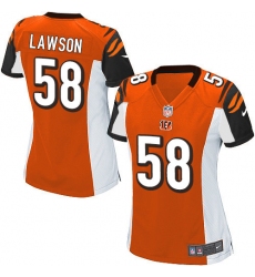 Women's Nike Cincinnati Bengals #58 Carl Lawson Game Orange Alternate NFL Jersey