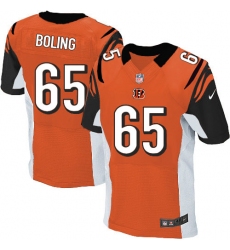 Men's Nike Cincinnati Bengals #65 Clint Boling Elite Orange Alternate NFL Jersey