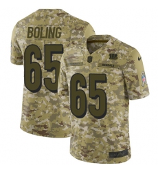 Youth Nike Cincinnati Bengals #65 Clint Boling Limited Camo 2018 Salute to Service NFL Jersey