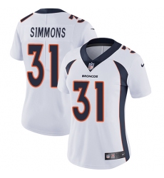 Women's Nike Denver Broncos #31 Justin Simmons Elite White NFL Jersey