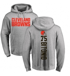 NFL Nike Cleveland Browns #75 Joel Bitonio Ash Pullover Hoodie