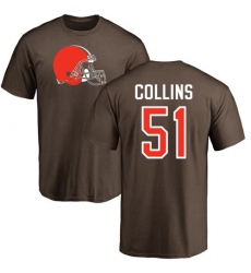 NFL Nike Cleveland Browns #51 Jamie Collins Brown Name & Number Logo T-Shirt
