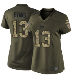 Women's Nike Tampa Bay Buccaneers #13 Mike Evans Elite Green Salute to Service NFL Jersey