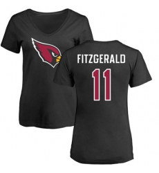 NFL Women's Nike Arizona Cardinals #11 Larry Fitzgerald Black Name & Number Logo T-Shirt