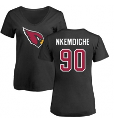 NFL Women's Nike Arizona Cardinals #90 Robert Nkemdiche Black Name & Number Logo T-Shirt