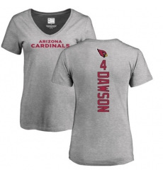 NFL Women's Nike Arizona Cardinals #4 Phil Dawson Ash Backer V-Neck T-Shirt