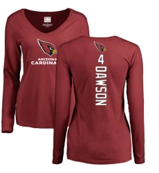 NFL Women's Nike Arizona Cardinals #4 Phil Dawson Maroon Backer Long Sleeve T-Shirt