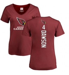 NFL Women's Nike Arizona Cardinals #4 Phil Dawson Maroon Backer T-Shirt