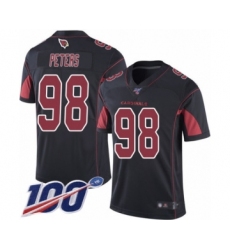 Men's Arizona Cardinals #98 Corey Peters Limited Black Rush Vapor Untouchable 100th Season Football Jersey