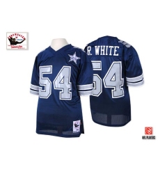 Mitchell and Ness Dallas Cowboys #54 Randy White Authentic Navy Blue 25TH Patch Throwback NFL Jersey