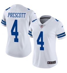 Women's Nike Dallas Cowboys #4 Dak Prescott Elite White NFL Jersey