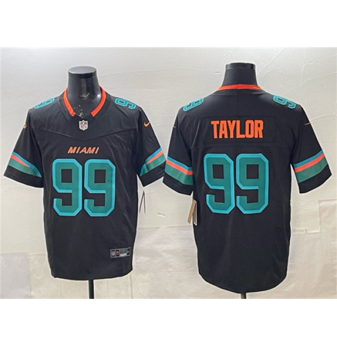 Men's Miami Dolphins #99 Jason Taylor Black 2025 F.U.S.E. “Rivalries” Vapor Limited Football Stitched Jersey