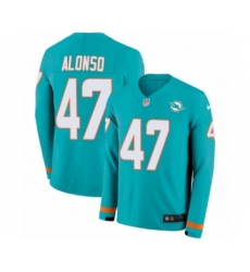 Men's Nike Miami Dolphins #47 Kiko Alonso Limited Aqua Therma Long Sleeve NFL Jersey