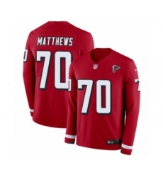 Youth Nike Atlanta Falcons #70 Jake Matthews Limited Red Therma Long Sleeve NFL Jersey