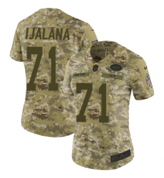 Women's Nike New York Jets #71 Ben Ijalana Limited Camo 2018 Salute to Service NFL Jersey
