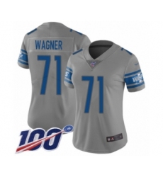 Women's Detroit Lions #80 Michael Roberts Limited Gray Inverted Legend 100th Season Football Jersey