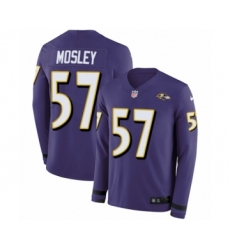 Men's Nike Baltimore Ravens #72 Alex Lewis Limited Purple Therma Long Sleeve NFL Jersey