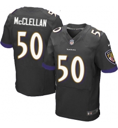 Men's Nike Baltimore Ravens #50 Albert McClellan Elite Black Alternate NFL Jersey