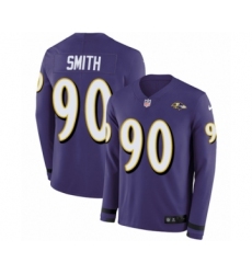Men's Nike Baltimore Ravens #90 Za'Darius Smith Limited Purple Therma Long Sleeve NFL Jersey