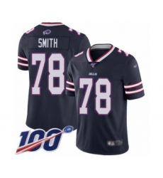 Men's Buffalo Bills #78 Bruce Smith Limited Navy Blue Inverted Legend 100th Season Football Jersey
