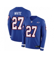 Men's Nike Buffalo Bills #27 Tre'Davious White Limited Royal Blue Therma Long Sleeve NFL Jersey